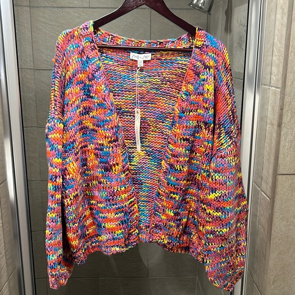 NWT She + Sky confetti colored knitted sweater, size S/M - Picture 1 of 4